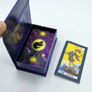 Cartas de <span class=keywords><strong>Tarot</strong></span> holográficas de lámina de oro personalizadas, naipes de primera calidad con diseño único, impresión personalizada de cartas de <span class=keywords><strong>Tarot</strong></span> - Product Image 3