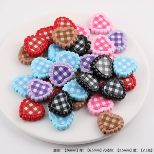 Cuentas sueltas acrílicas en forma de corazón, cuadros de doble cara para hacer joyas, accesorios DIY, color aleatorio - Product Image 2