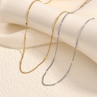 Collier ras du cou unisexe à maillons, plaqué or 18 carats, en acier inoxydable, bijoux minimalistes pour fêtes et usage quotidien, vente en gros