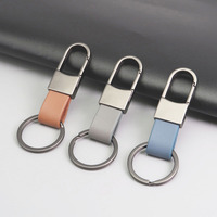 Porte-clés en cuir petit mode simple couleur couleur claire porte-clés voiture clé pendentif cadeau
