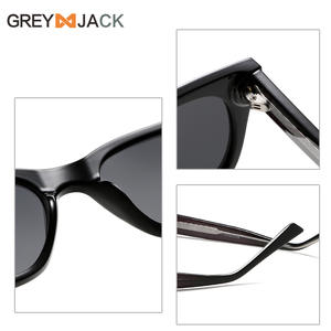 Nouvelles lunettes de soleil rétro européennes et américaines unisexes, monture carrée TR90, verres polarisés TAC UV400, noir KG2527 - Product Image 4