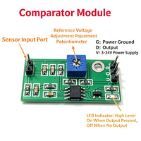 Module comparateur de tension LM393, carte de contrôle de capteur analogique réglable, sortie de haut niveau avec indicateur LED, DC 3.5-24V