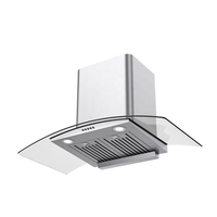 Hotte aspirante électrique professionnelle intelligente en acier inoxydable noir, design moderne, OEM, luxe, pour cuisine