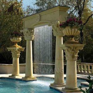 Quyang phong cách phương Tây Hàn trang trí Tay Chạm Khắc Đá tự nhiên đá cẩm thạch vòm cửa trụ cột cột - Product Image 3