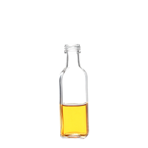 Botella de vidrio de aceite de oliva de alta calidad tamaño mini pony vacío cuadrado claro 100ml con tapa de tornillo - Product Image 1