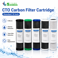Cartouche de filtre à charbon actif CTO de cinq microns, filtre de remplacement pour purificateur d'eau de dix pouces, pour systèmes de filtration domestiques