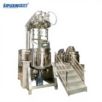 Homogénéisateur émulsifiant sous vide à moteur AC, chauffé électriquement, à levage hydraulique, 500L, pour la traitement chimique d'huile et d'eau à haute température