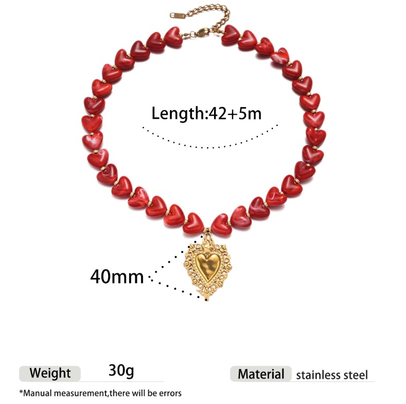 jewelry set 18k gold red ruby heart