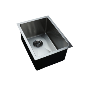 Fregadero de cocina moderno de un solo seno, hecho a mano, de acero inoxidable satinado, para empotrar, de grado comercial, cepillado, de un solo orificio RS-1520 - Product Image 2