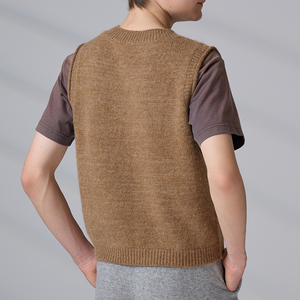 Chaleco de Lana para Estudiantes, Chaleco sin Mangas con Cuello en V, Chaleco de Punto Informal para Niños, Fábrica de Suéteres ODM - Product Image 3