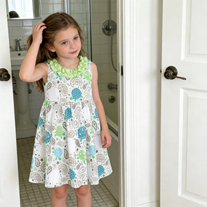 Robe d'été sans manches pour enfants, personnalisable, col à volants, imprimé tortue, robe décontractée pour <span class=keywords><strong>filles</strong></span> - Product Image 1