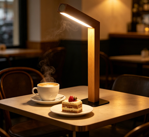 Lampe de bureau LED magnétique rechargeable en bois, pliable et flexible, avec variateur d'intensité continu pour la maison, le bureau et la chambre - Product Image 3