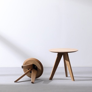 Modern Nordic Round Coffee <b>Table</b>, Solid Wood Minimalist Side <b>Table</b> for <b>Small</b> Apartment, Balcony, Living Room, <b>Office</b> - Product Image 4