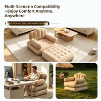 Canapé-lit gonflable intelligent double usage pour la maison, matelas paresseux en PVC floqué épaissi, pouf gonflable pliable pour la sieste de l'après-midi