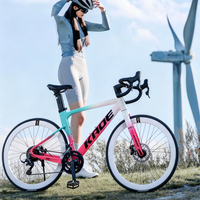 Vélo de route Light Cavalry All-in-Line Super Brisk Bend Racing pour hommes, femmes et adultes, cadre en alliage d'aluminium, freins à double disque