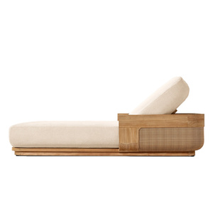 Sang trọng khu nghỉ mát biệt thự hồ bơi đồ nội thất bãi biển Sun <span class=keywords><strong>Lounger</strong></span> có thể điều chỉnh tựa lưng nghiêng Patio Tất cả thời tiết mây Gỗ Tếch ngoài trời phòng chờ ghế - Product Image 5