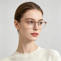 Nouvelle monture de lunettes vintage en acétate anti-lumière bleue 2026 pour hommes, design personnalisé, monture complète, petites lunettes rondes écaille de tortue