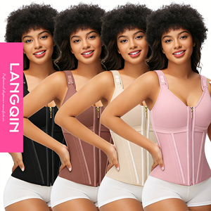 LANGQIN Ceinture de maintien de la taille pour femmes, double compression, corset respirant, sangle amincissante pour le <span class=keywords><strong>ventre</strong></span> <span class=keywords><strong>plat</strong></span>, gaine sculptante - Product Image 1
