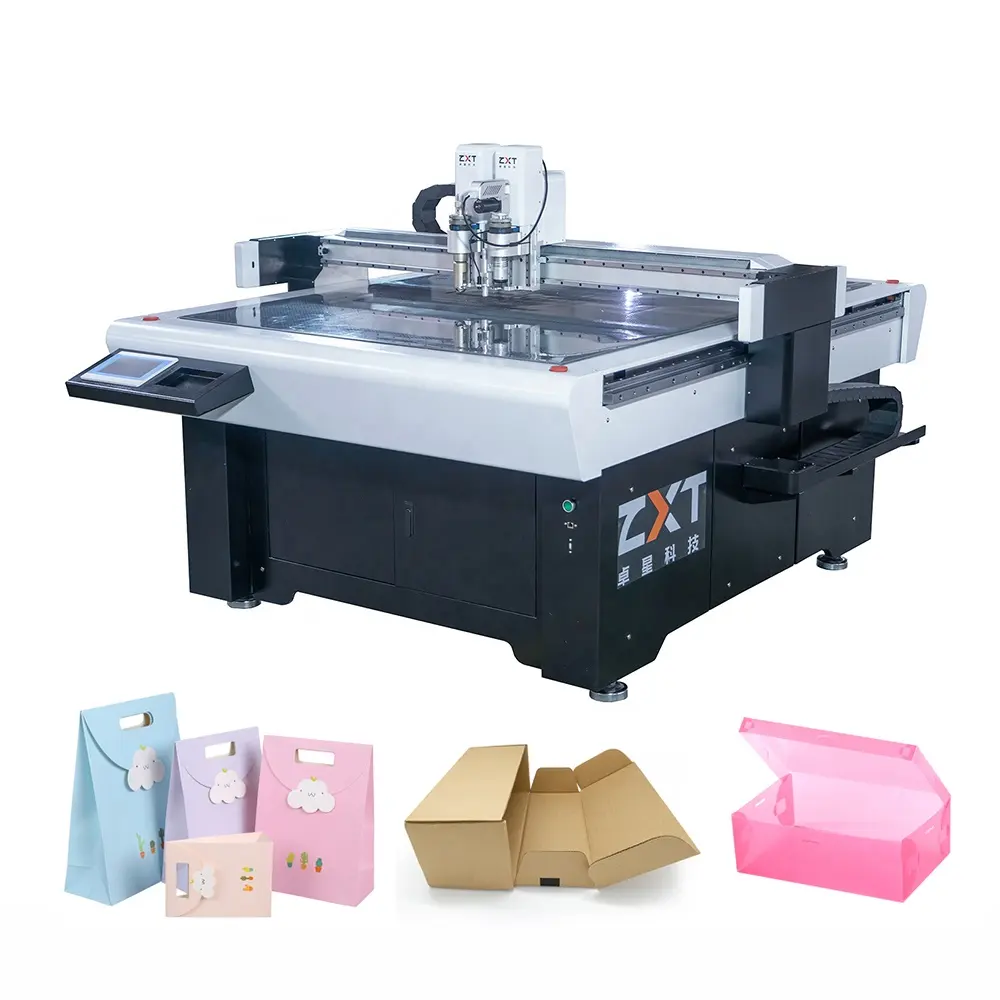 ZXT Digital Flatbed Box Carton Making Machine Cortador de Amostra Plotter Tabela CNC Publicidade KT Board Cutting Machine