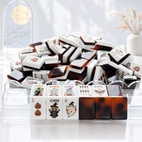 Juego de Mahjong de 160 Fichas con Diseño de Gato Negro para Halloween, Noche de Juegos, Entretenimiento en Casa, Diversión, Se Aceptan Pedidos de Muestra