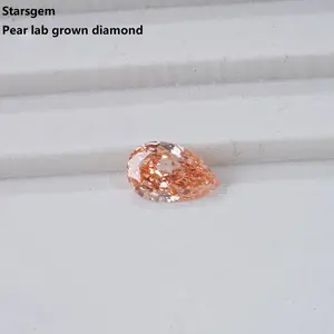 Starsgem longgar grosir berlian pir cut pink lab tumbuh berlian
