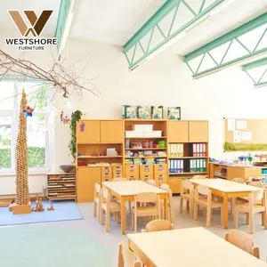 Мебель для детского сада West Shore, кровати, детские кроватки, штабелируемые деревянные стулья и стол для детского сада Монтессори