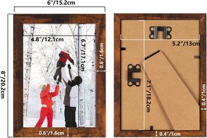 Juego de marcos de fotos de grano de madera MDF <span class=keywords><strong>para</strong></span> café desgastado 5x7 ecológico, 18 pantallas <span class=keywords><strong>para</strong></span> fotos de bodas familiares A1, pared de mesa - Product Image 2