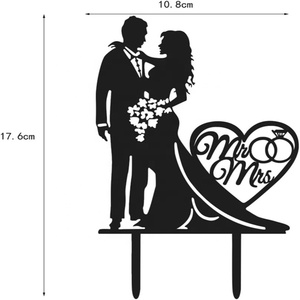 MR and MRS ท็อปเปอร์เค้กการ์ตูนอะคริลิคความรักบนยอด<span class=keywords><strong>เค้ก</strong></span>เจ้าสาวและเจ้าบ่าว<span class=keywords><strong>ตลก</strong></span>สำหรับงานแต่งงาน - Product Image 5