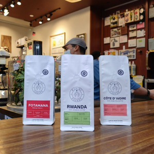 Tại gói túi cà phê phẳng tùy chỉnh lá vàng 12oz 16oz 5lb 250g 500g 1kg túi Cà phê lá đen mờ có van và dây kéo - Product Image 2