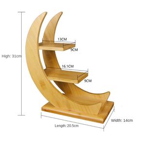 Support à gâteau en bambou gravé créatif en forme de lune, écologique, modèle Shandong, support à <span class=keywords><strong>sushi</strong></span> pour décoration d'anniversaire - Product Image 2