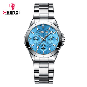 Reloj de Cuarzo CHENXI 019C para Parejas, con Decoración de Tres Esferas, Resistente al Agua, Correa de Acero Inoxidable, Reloj de Pulsera para Hombre y Mujer, Venta al Por Mayor - Product Image 6