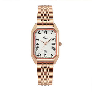 À la mode luxe petite plaque carrée calendrier bande d'acier niche étudiant étanche montre à quartz - Product Image 4