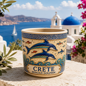 Maceta de Resina Hecha a Mano con Forma de Delfín, con Orificio de Drenaje, Ecológica y Duradera, para Decoración de Jardín Interior/Exterior, Estilo Griego, Creta - Product Image 1