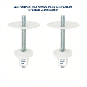 Kit de fixation de charnières universelles, chevilles à vis en plastique blanc pour l'installation de portes de douche - Product Image 3