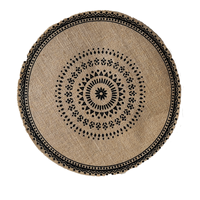 Set de table rond en lin style bohème, tapis de table isolant en jute tressé pour cuisine, accessoire de table domestique