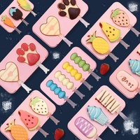 Moule à glaçons DIY en silicone sans BPA, de qualité alimentaire, écologique, pour glaces et bâtonnets, avec motifs de dessins animés personnalisés
