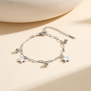 Chevillères d'été de plage en acier inoxydable de qualité supérieure avec breloques coquillages et étoiles, chaîne à maillons polie, bijoux chics et élégants pour femmes - Product Image 6