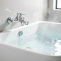 Robinet de salle de bain monocommande en alliage de zinc poli au design moderne, avec cartouche céramique, idéal pour les salles de bain d'hôtels et d'appartements