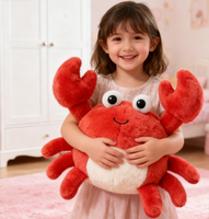 Nouvelle conception de peluche personnalisée en forme de crabe de dessin animé, jouets en peluche mignons, poupées douces, peluches personnalisées pour les enfants, cadeau d'anniversaire