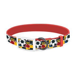 Collar de Perro Resistente con Diseño de Fútbol, Recubierto de PVC, con Hebilla de Anillo en D de Metal y Liberación Rápida para Pasear Perros - Product Image 2