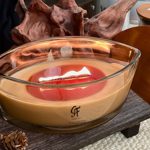 <b>Large</b> Boat Shaped Scented <b>Candle</b> Soy Wax Glass <b>Candle</b> With Lid Romantic Home Decor Souvenir Ornament - Product Image 5