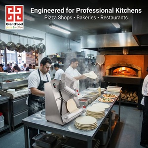 Machine à étaler la pâte commerciale en acier inoxydable avec rouleaux en résine de qualité alimentaire pour boulangerie et pizzeria - Product Image 2