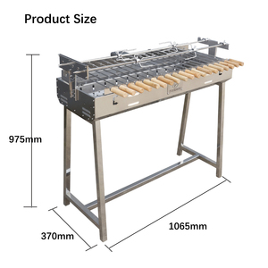 Parrilla de barbacoa de carbón de Chipre alto Asador chipriota griego Asador Carro automático portátil de acero inoxidable Premium para uso alimentario - Product Image 2