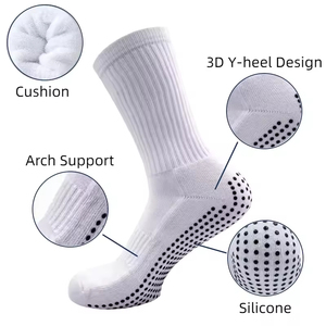 Wholesale 100% Cotton Crew Yoga <b>Socks</b> Colorful Anti-slip Cushion Design for Gym Pilates Autumn Exercise - Product Image 2