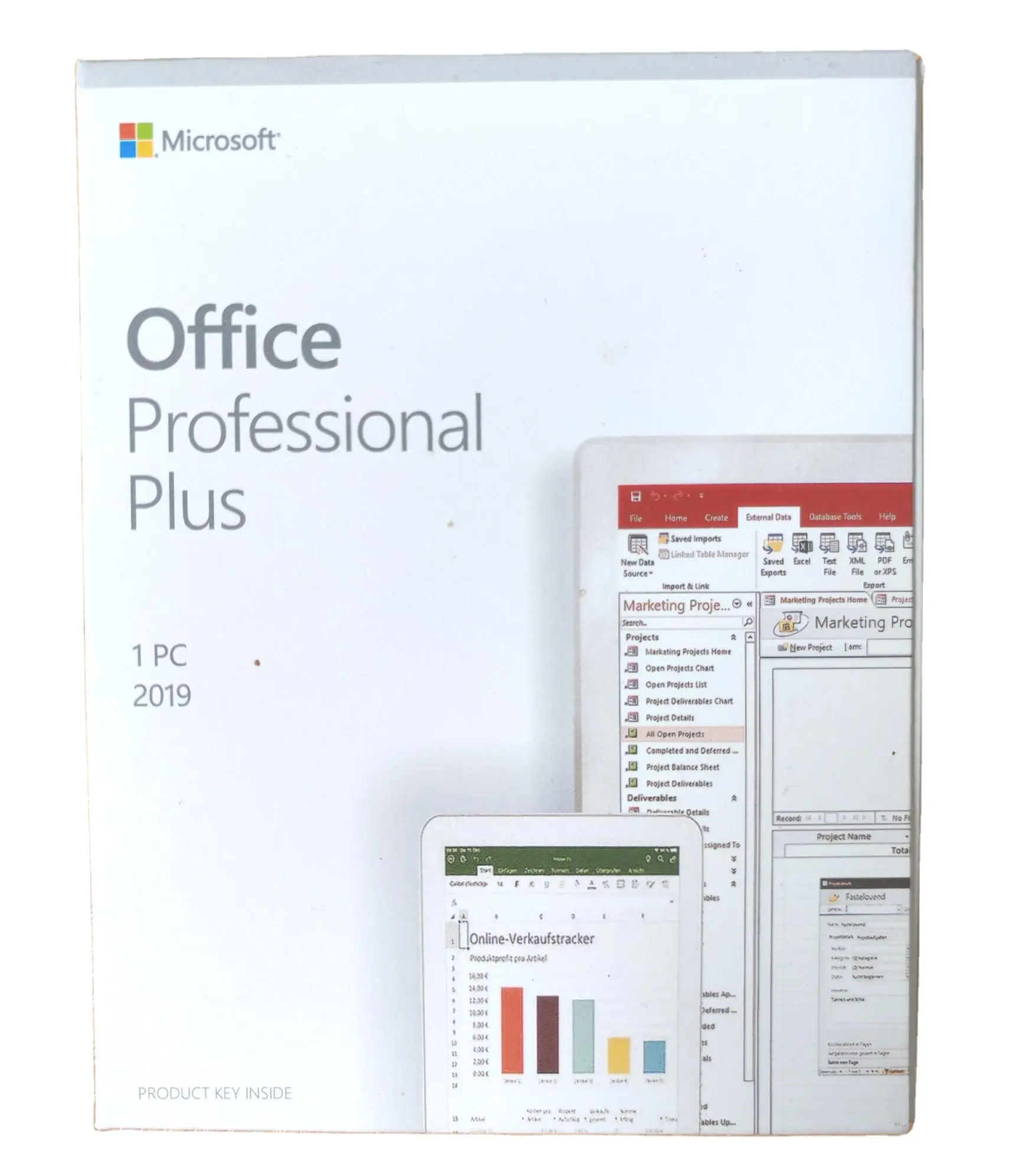 מפתח OEM קמעונאי מקצועי Office 2019 Professional Pius 1PC מקורי, הפעלה של 100%.