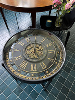 Table basse vintage haut de gamme au design luxueux, style américain, avec engrenage d'horloge, pour salon, canapé, appartement, maison d'hôtes