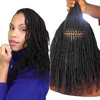 Extensions de Cheveux Tressés Afro Kinky en Vrac, Légères, Couleur Naturelle, pour Tressage au Crochet QVR Micro Twist