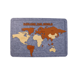Carte du monde en feutre pour mur photo, panneau d'affichage mural pour salon - Product Image 1