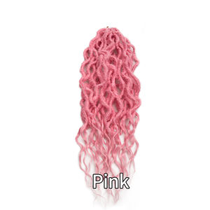 Extension per Capelli Crochet Queen Locs per Donne, <span class=keywords><strong>Trecce</strong></span> Sintetiche <span class=keywords><strong>Africane</strong></span> Faux Locs con Punte Ricce, Colori Nero e Marrone Tinti Chimicamente - Product Image 4