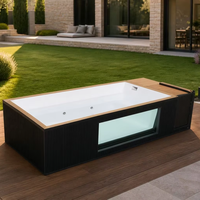 Piscine de luxe de 1,5 m de profondeur, structure en acier, avec fenêtre en verre transparent, piscine moderne pour l'extérieur, jardin, 20 pieds